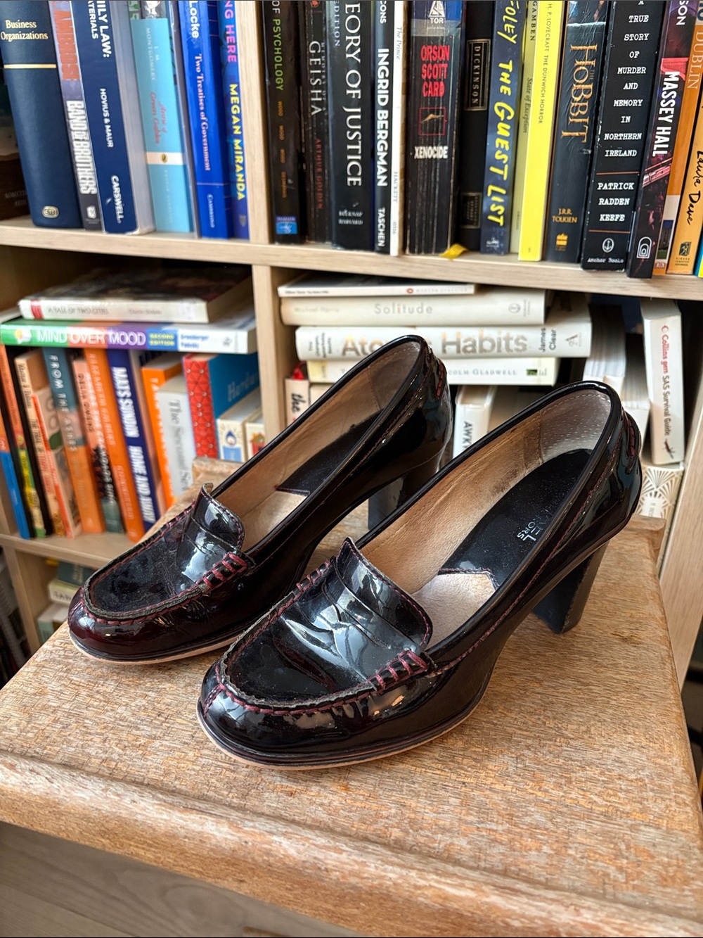 Michael Kors Patent Leather Loafers in Deep Burgundy